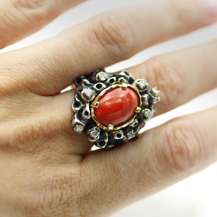 The ring on the finger: how much of the hand the silver dome covers