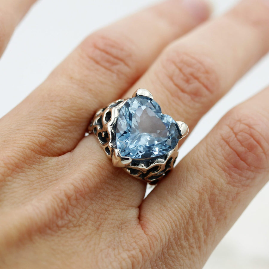 The ring worn, three-quarter view