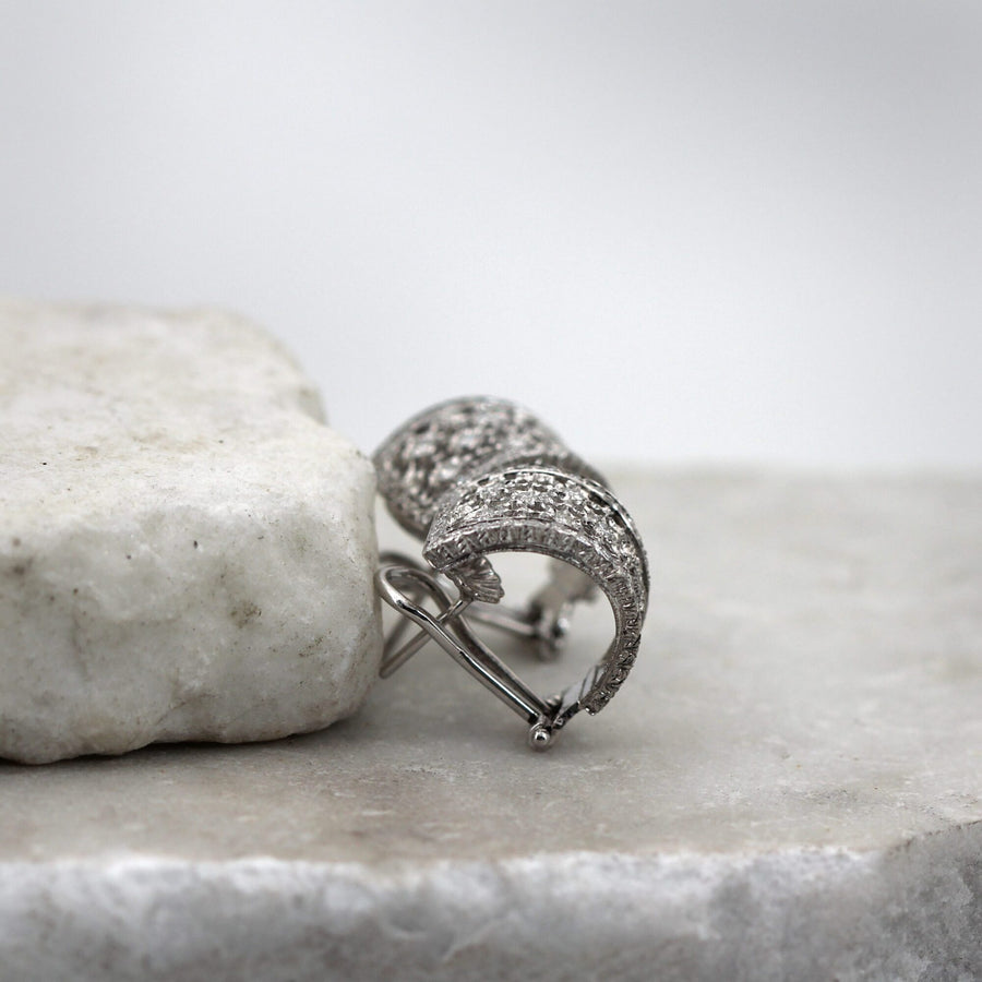 Florentine earrings, the mesh against the light