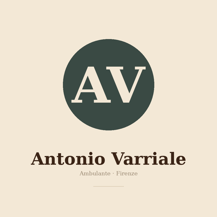 Il monogramma AV di Antonio Varriale: ambulante, Firenze