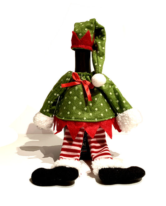 La bottiglia da 50 cl vestita da gnomo con il cappello a punta