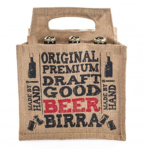 La shopper in juta con la stampa Original Premium Draft Good Beer