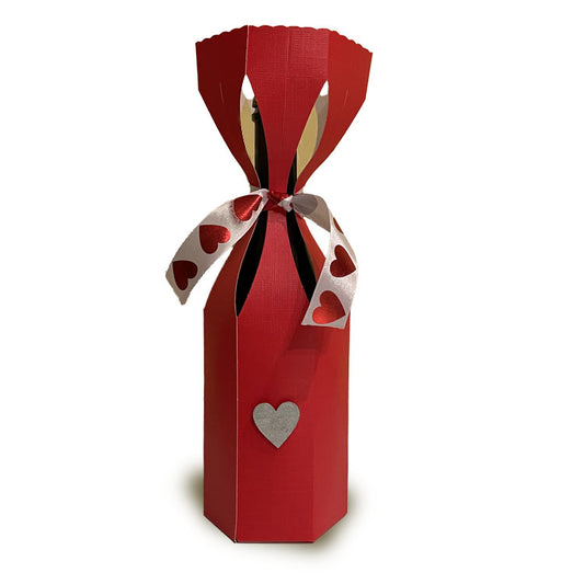 La confezione tulipano rossa con il cuore ritagliato