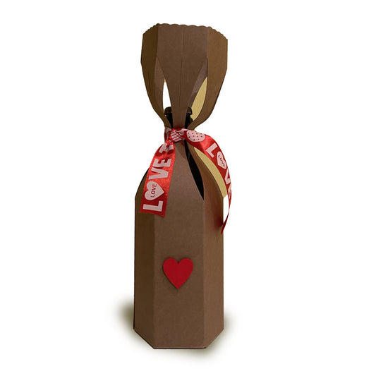 La confezione tulipano craft con il nastro rosso