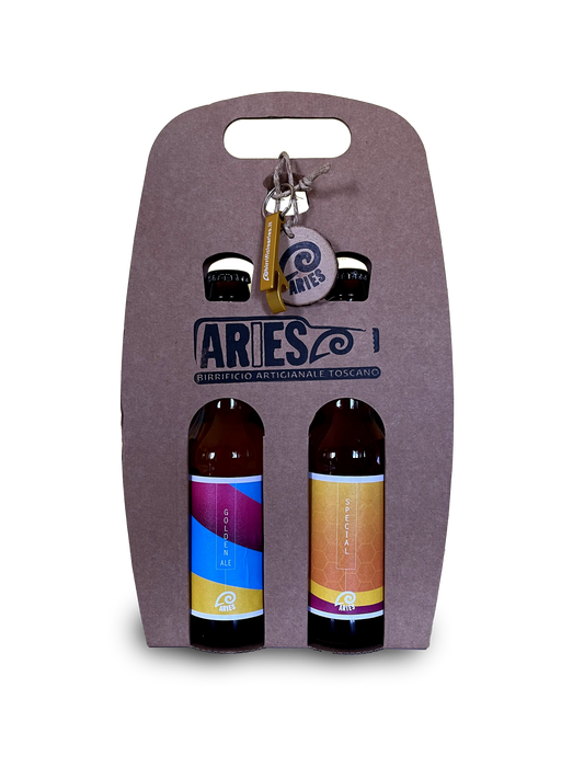 La valigetta craft aperta con le due bottiglie da 33 cl