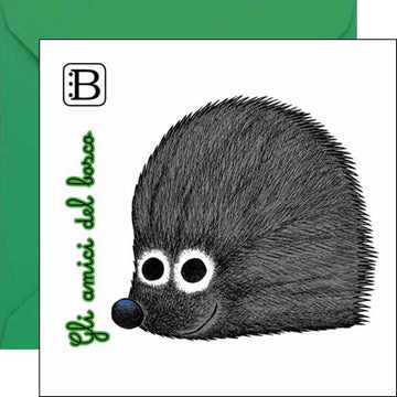 Il biglietto quadrato con Riccio e la sua busta, Gli Amici del Bosco — Bookendipity