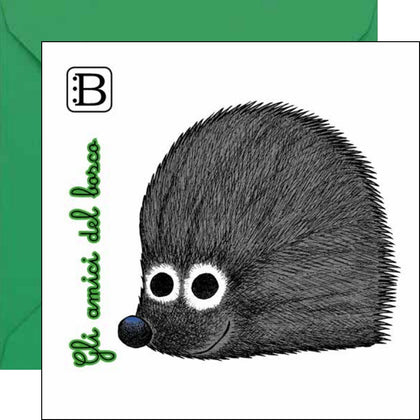Il biglietto quadrato con Riccio e la sua busta, Gli Amici del Bosco — Bookendipity