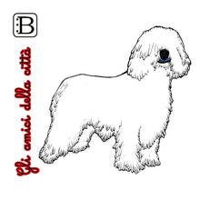 Il biglietto quadrato con Cane, Gli Amici della Città — illustrazione di Gabriele Rondini per Bookendipity