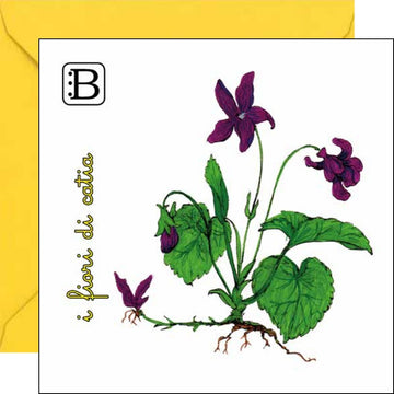 Il biglietto quadrato con Violetta e la sua busta, I Fiori di Catia n. 2 — Bookendipity