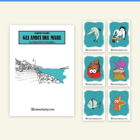 La confezione di «Gli Amici del Mare»: il libro e i sei MegaMiniPoster dei personaggi