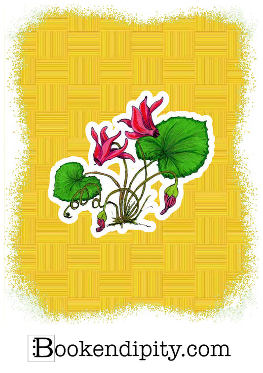Il MegaMiniPoster con Ciclamino, I Fiori di Catia n. 1 — illustrazione di Gabriele Rondini per Bookendipity