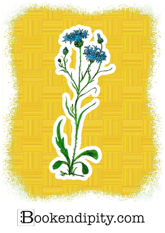Il MegaMiniPoster con Fiordaliso, I Fiori di Catia n. 2 — illustrazione di Gabriele Rondini per Bookendipity