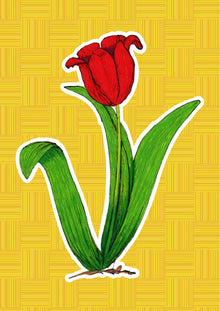 Tulipano, personaggio di «I Fiori di Catia n. 1» — illustrazione di Gabriele Rondini per Bookendipity