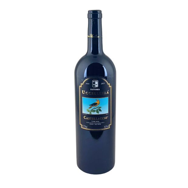Bottle of Castellaccio IGT Toscana from Fattoria Uccelliera on a white background