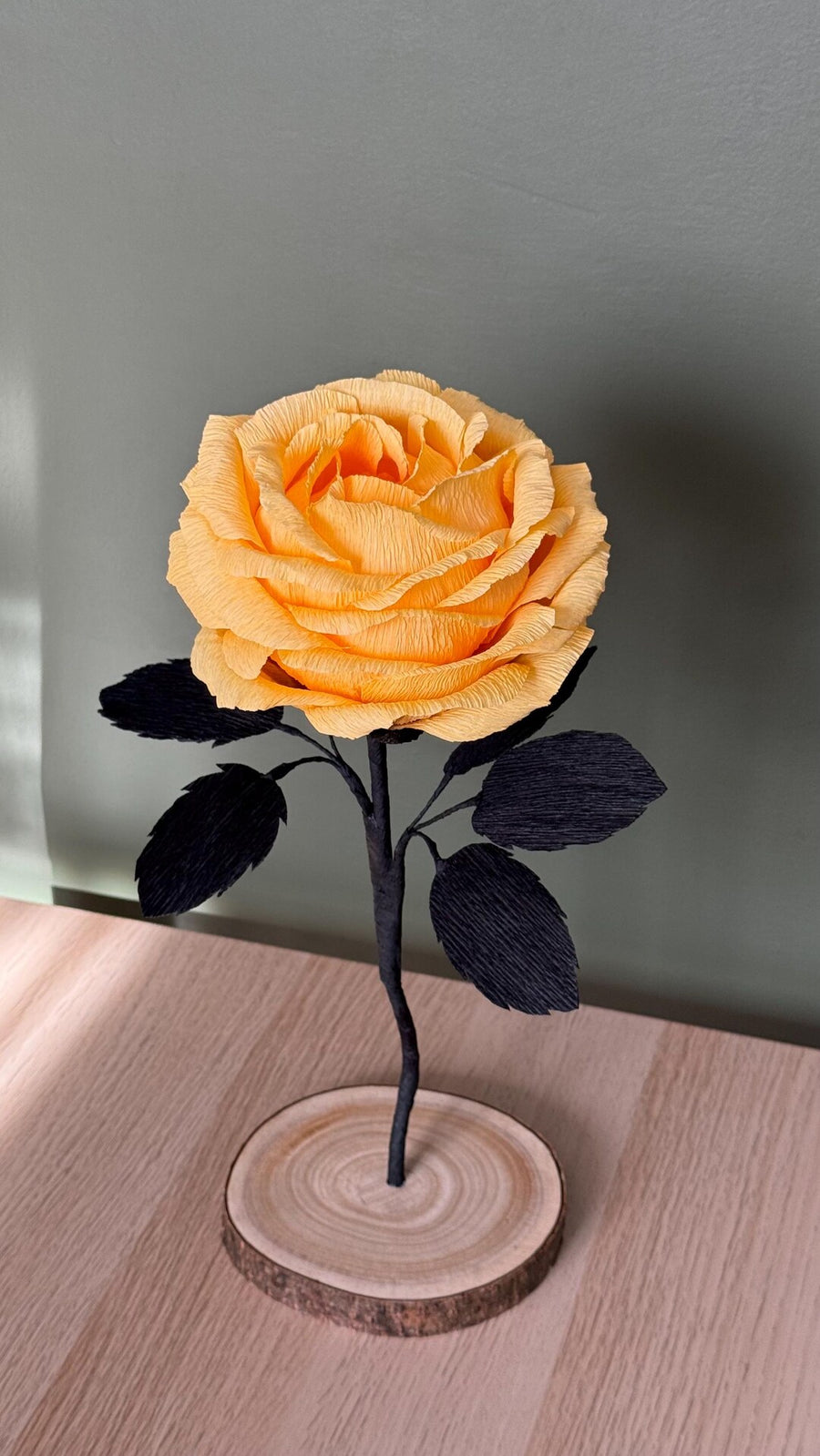 Rosa Albicocca in Carta — GlowBlooms, fatto a mano a Collesalvetti