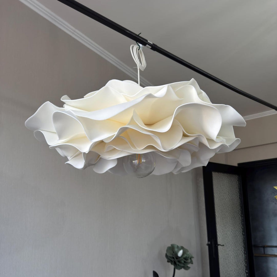 Lampadario Fiore Bianco — grande — GlowBlooms, fatto a mano a Collesalvetti