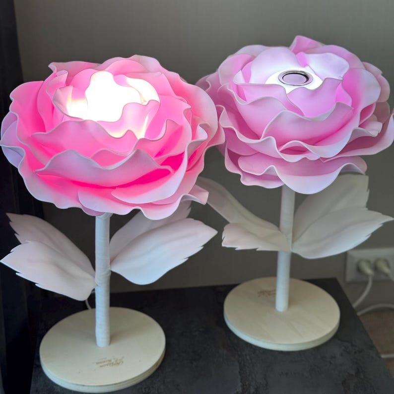 Coppia di Fiori Rosa — GlowBlooms, fatto a mano a Collesalvetti