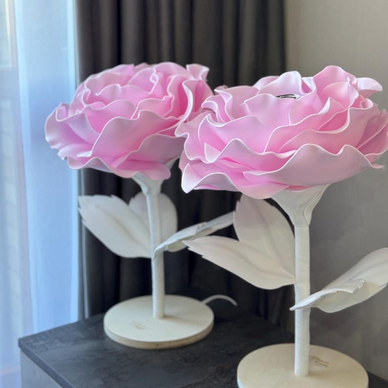 Coppia di Fiori Rosa — GlowBlooms, fatto a mano a Collesalvetti