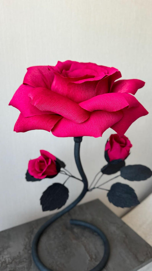 Rosa Rossa e Nera — GlowBlooms, fatto a mano a Collesalvetti