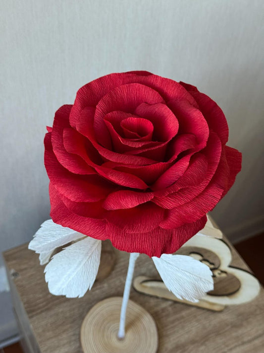Rosa in Carta Crespa — GlowBlooms, fatto a mano a Collesalvetti