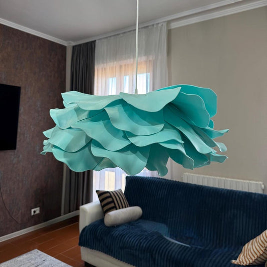 Lampadario Fiore Turchese — GlowBlooms, fatto a mano a Collesalvetti