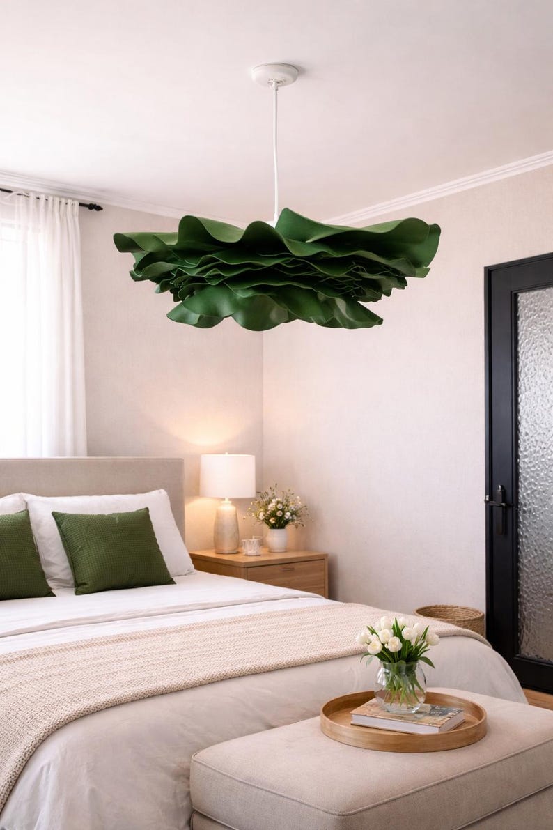 Lampadario Fiore Verde — GlowBlooms, fatto a mano a Collesalvetti