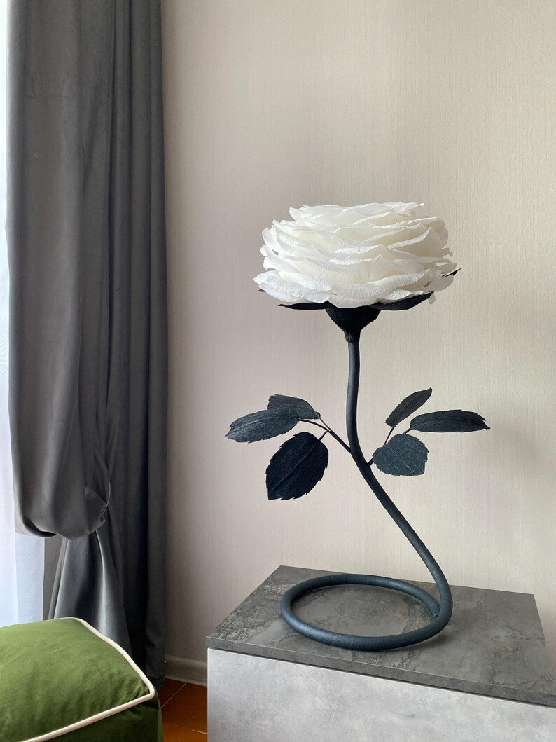 Giant crepe paper rose — GlowBlooms, handmade in Collesalvetti