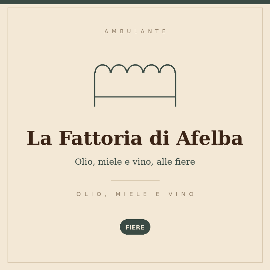 Tessera del banco La Fattoria di Afelba