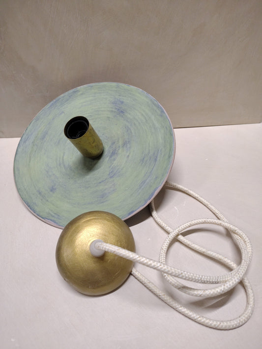 Lampada blu, dettaglio della corda in cotone