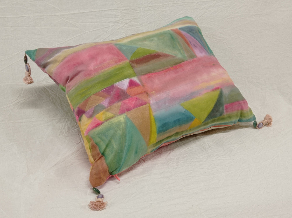 Cuscino Klee dipinto a mano su cotone