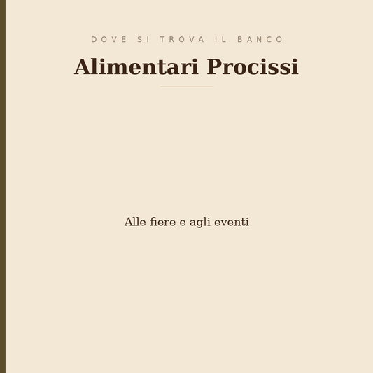 Where to find the Alimentari Procissi stall: at fairs and events