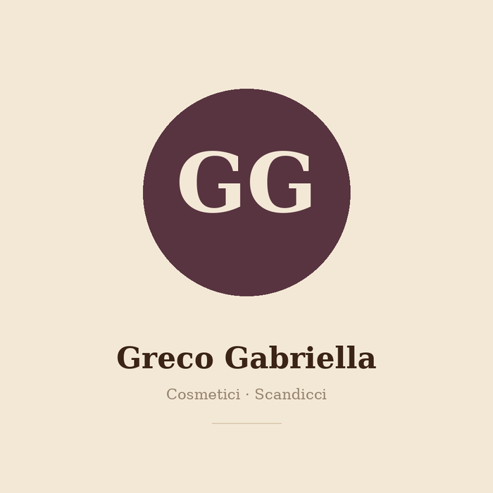 Il monogramma GG di Greco Gabriella: cosmetici, Scandicci