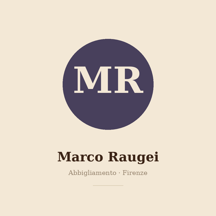 Il monogramma MR di Marco Raugei: abbigliamento, Firenze