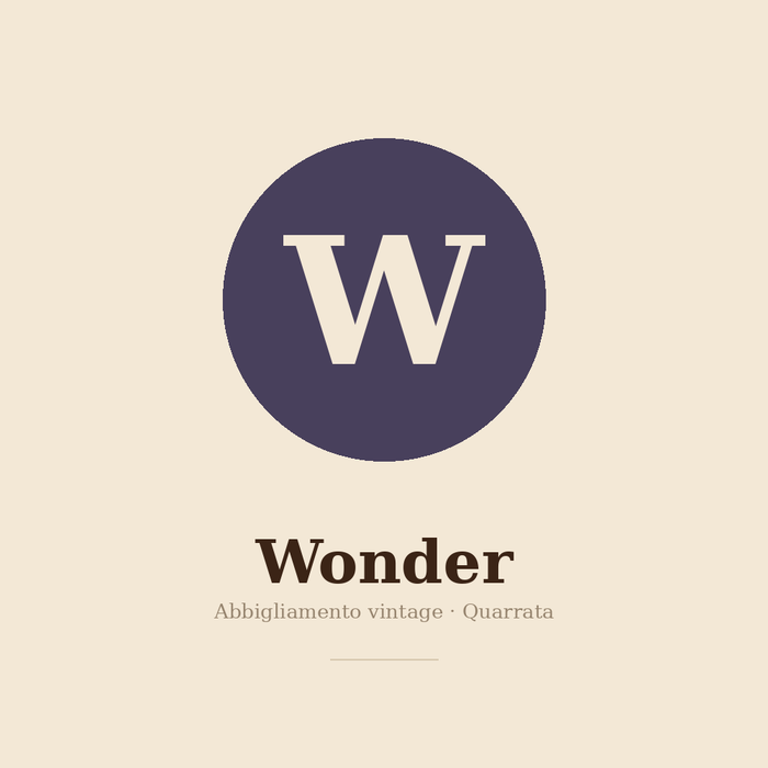 Il monogramma W di Wonder: abbigliamento vintage, Quarrata